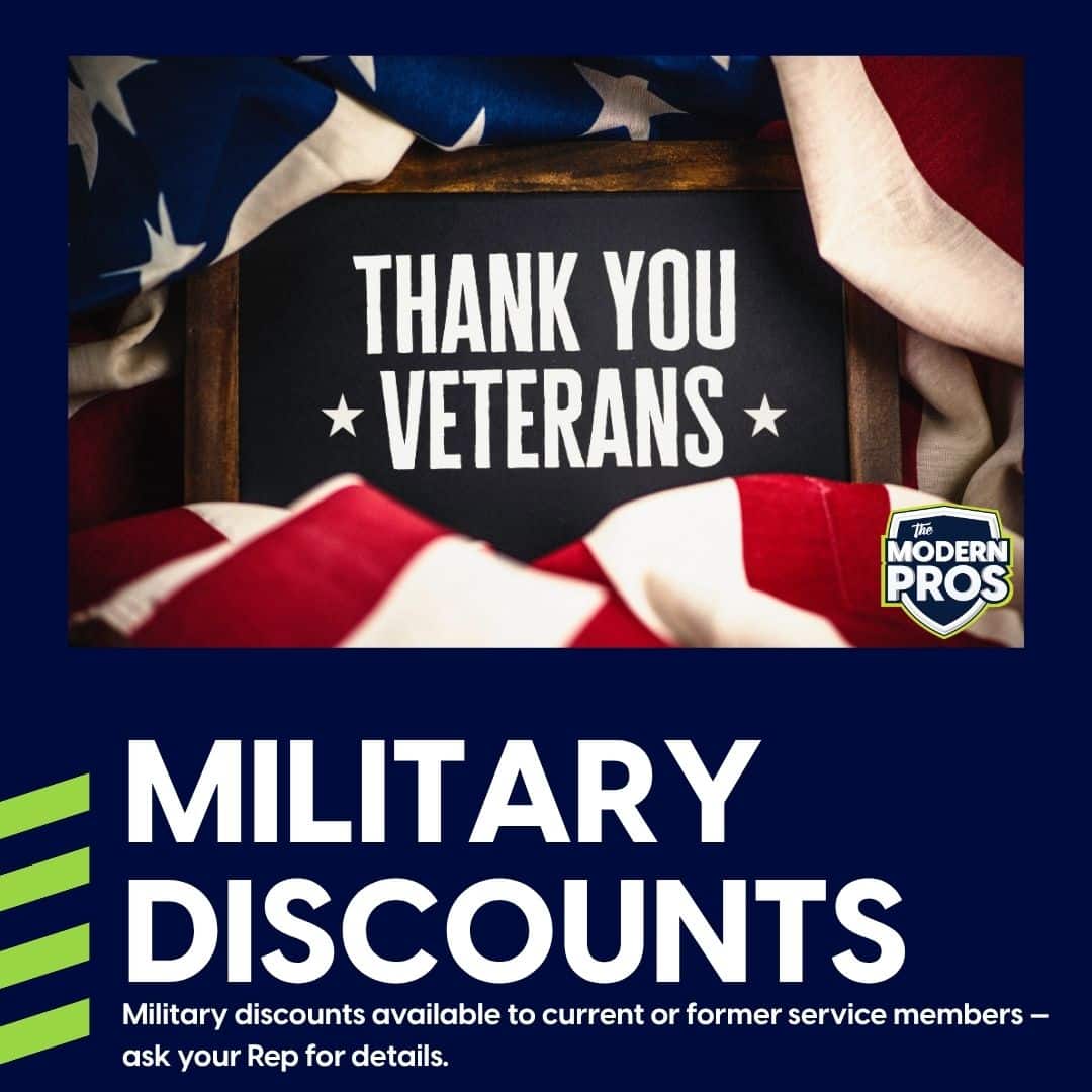 Military discount on roof replacement from The Modern Pros serving Birmingham Michigan