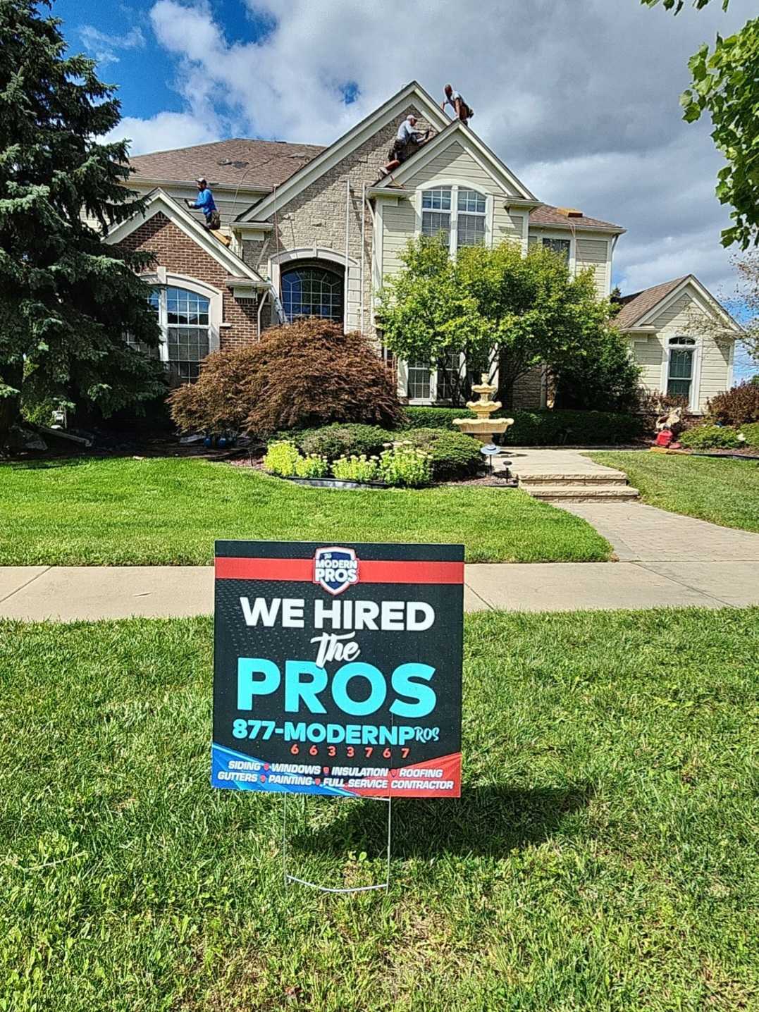 Quality roof installation near Birmingham Michigan by The Modern Pros contractor